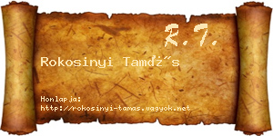 Rokosinyi Tamás névjegykártya